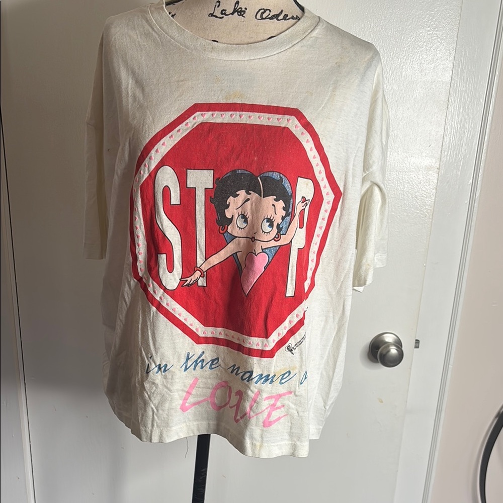 Betty Boop White and Red Pajama Top